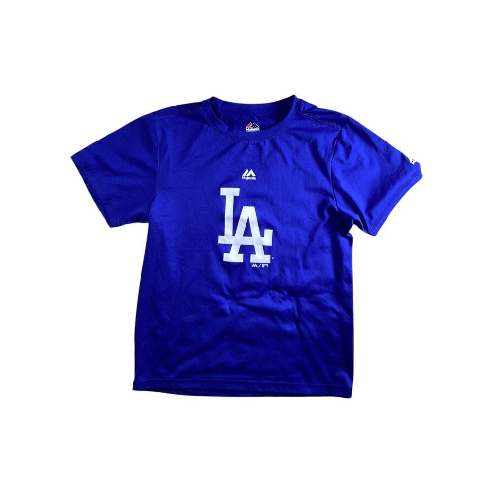 Los Angeles Dodgers Majestic Cool Base T-Shirt Youth M MLB Blue LA Baseball Tee